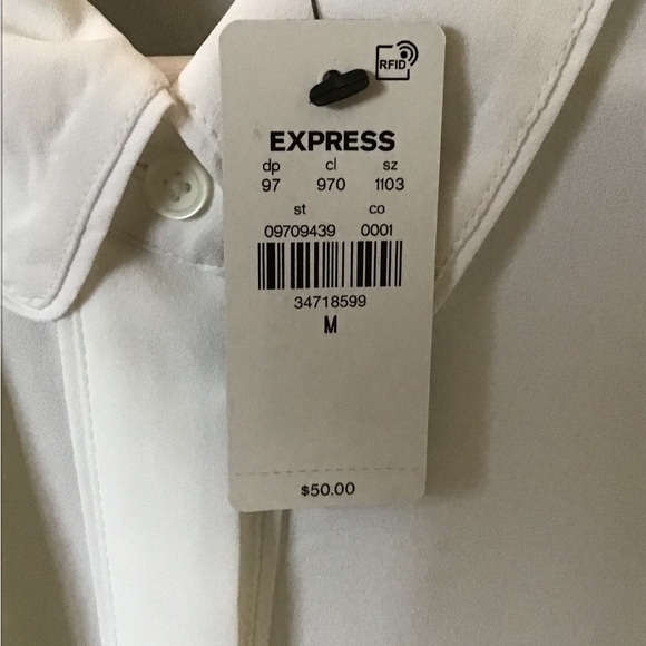 BUNDLE OF 2 Women’s White Shirts - Calvin Klein & EXPRESS - New With Tags! - Picture 3 of 5